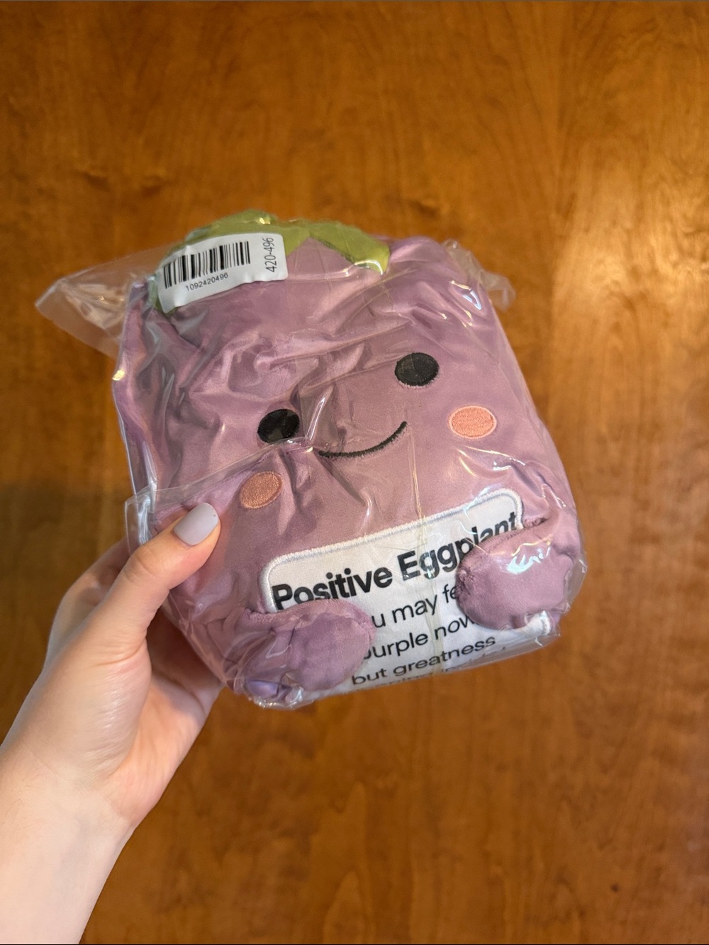20" Purple Positive Eggplant Plush Toy Giftable - Picture 2 of 3